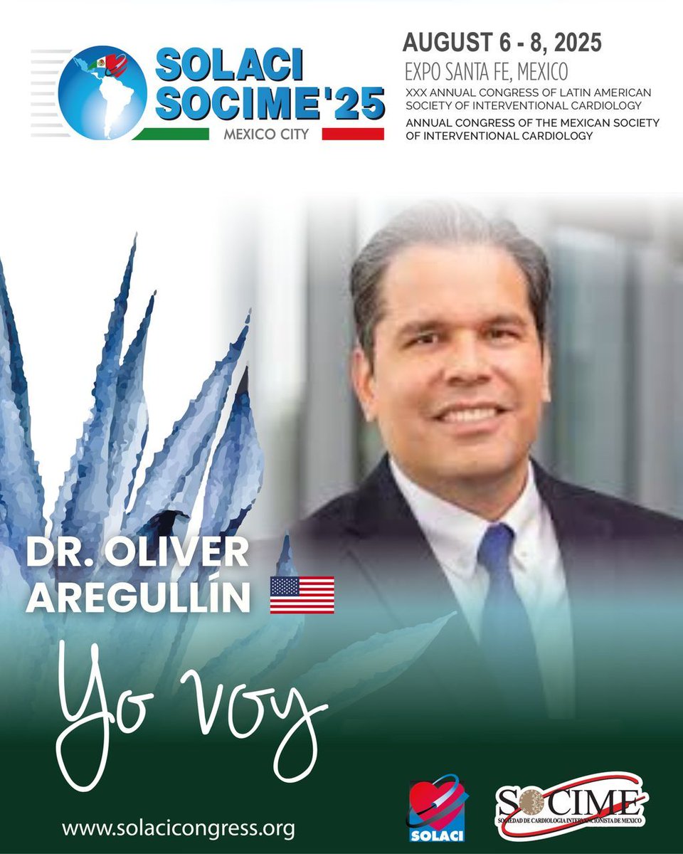 📢 Todo listo para el Congreso SOLACI-SOCIME 2025
🌎 Europa, EE. UU. y LATAM unidos en el evento más importante de la cardiología intervencionista.

📅 Del 6 al 8 de agosto
📍 Expo Santa Fe, CDMX

💻 Conocé el programa completo y todas las actividades:
👉 solacicongress.org