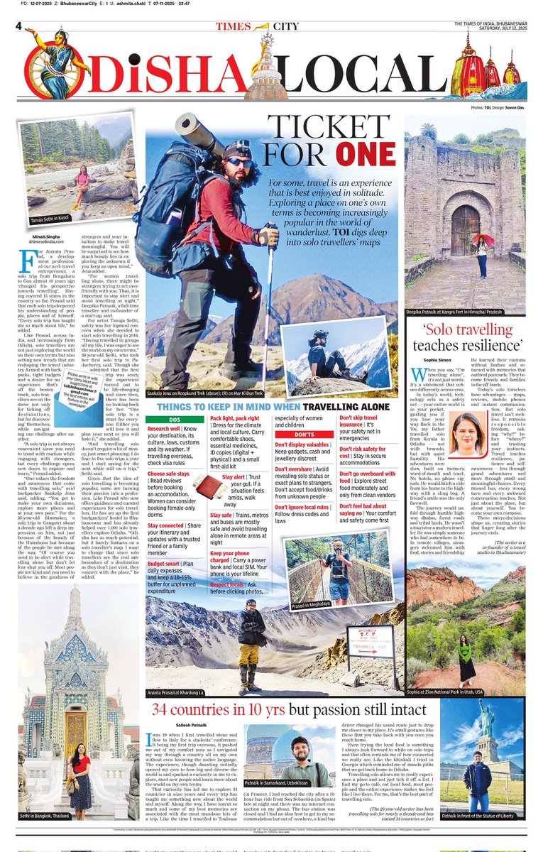Ticket For One

For some, travel is an experience that is best enjoyed in solitude. Exploring a place on one’s own terms is becoming increasingly popular in the world of wanderlust. TOI digs deep into solo travellers’ maps

#Odisha
#OdishaLocal