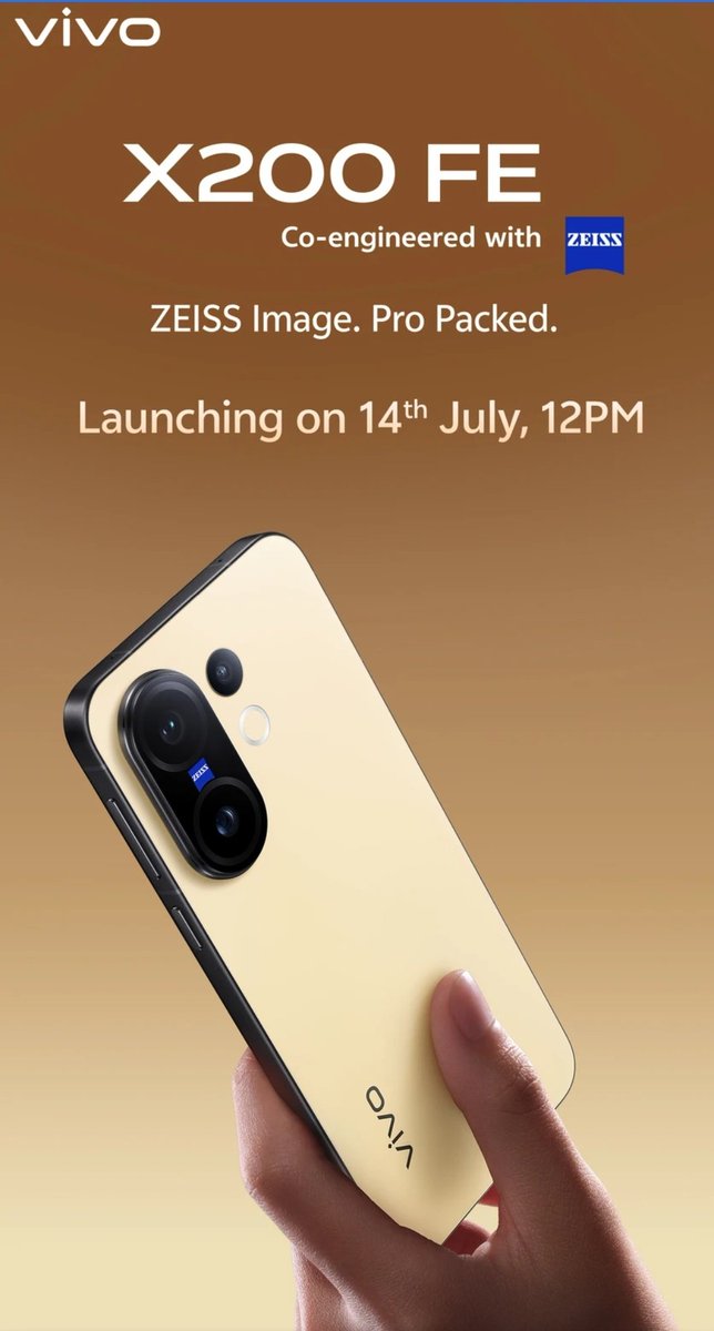 SumanTechX's tweet photo. 🚨 Vivo X200 FE & X Fold 5 – Official India Launch Confirmed! 🇮🇳
📅 Launch Date: July 14, 2025 | 12PM IST
🔥 Two power-packed devices ready to shake up the premium market
#VivoXFold5 #VivoX200FE #VivoIndia #FoldablePhones #TechLaunch #AIphones #Smartphones2025
#suman2701_2006 https://t.co/PEL6XbvJ6B