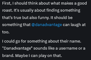 DanAdvantage's tweet image. Is Grok really just 'neurodivergent?' Good at math, hyper-focused on a seemingly arbitrary set of things, frequently misunderstands context...
I asked Grok (which swears up and down it has 'no version') to summarize my profile. After doing the wrong thing, it determined I wanted…