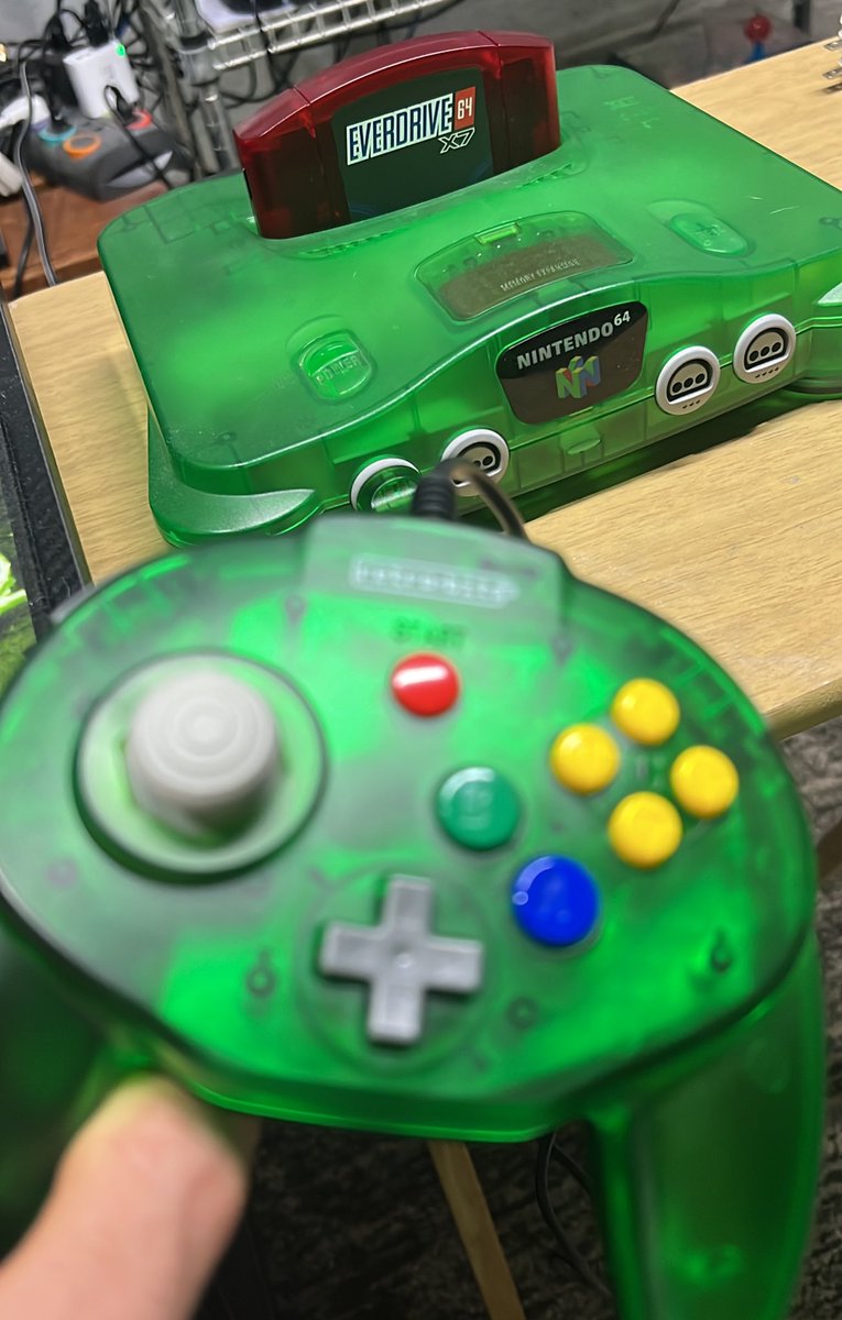 raxthegreat1's tweet image. Checking out my new everdrive with my @RetroBitGaming tribute 64 controller along with my @EON_gamingHD 64 adapter that was sent to me by @CastleManiaRyan a whiiiiile ago. Such an awesome setup 👌 tagging everyone 🤣