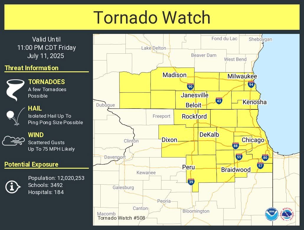 MorganKolkmeyer's tweet image. #BREAKING Tornado Watch issued for the area until 11pm. Attaching a current radar view so you can see the severe storm warnings and tornado warnings moving into northwestern IL now (5:16pm) @WGNMorningNews @WGNNews