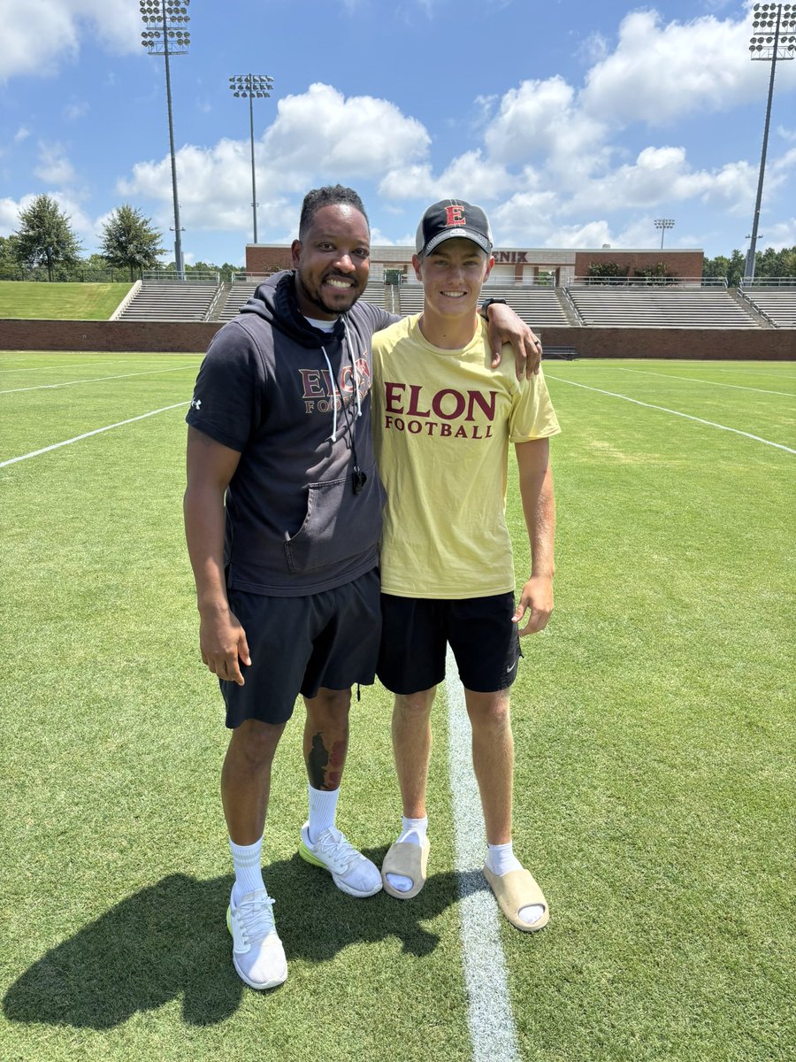 Had a great time at the <a href="/ElonFootball/">Elon Football</a> specialist camp today! Thank you <a href="/CoachMAustin/">Milo Austin, M.S.</a> and the Elon staff for the opportunity to compete and get better. Took 1st place in the placekicking competition! 🥇<a href="/TonyTrisciani/">Tony Trisciani</a> <a href="/cvhsftbl/">Cleveland Football</a> <a href="/Chris_Sailer/">Chris Sailer Kicking</a> <a href="/919recruits/">919recruits</a>