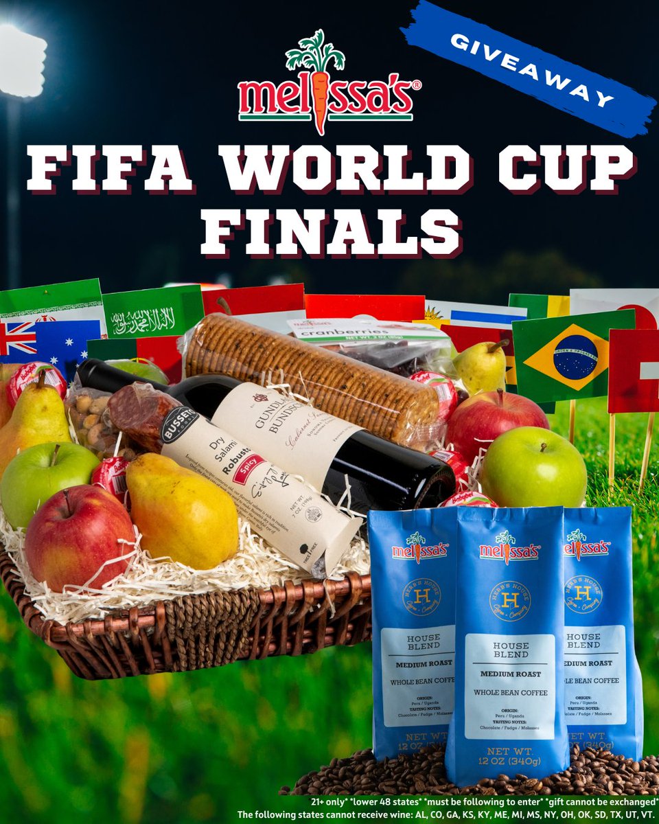 Kick off the excitement at the FIFA World Cup! ⚽   

Join our #WorldCupGiveaway for a chance to win a gift basket with our new premium coffee &amp; fine wine! 🏆☕🍷   

✅ Like &amp; share this post   
✅ Reply with your favorite World Cup team  
✅ Tag a friend!    

#FIFAWorldCup