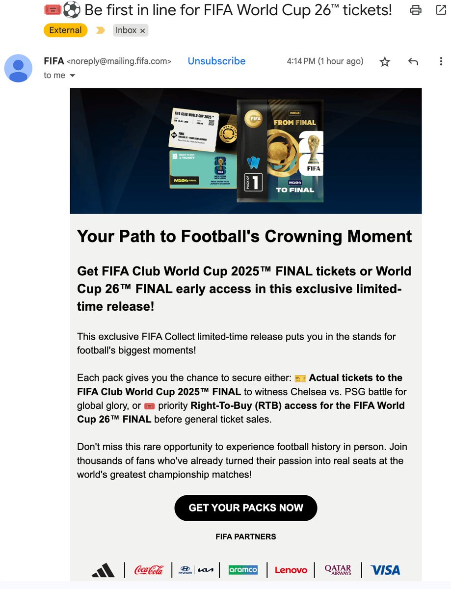Yes, I want to buy tickets... <a href="/FIFAcom/">FIFA</a> <a href="/FIFAWorldCup/">FIFA World Cup</a> <a href="/fifacom_es/">FIFA (Español)</a> ... Why is it so complex?  Do you want to attract new fans?  What is this supposed to mean?  Either?  I do not care about Chelsea vs PSG...