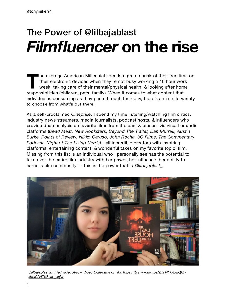 lilbajablast_'s tweet image. My best friend @tonymikel94 made this for me to help the Horror and Film community get to know me more so here is everything you need to know about me, Baja, a Filmfluencer on the rise!