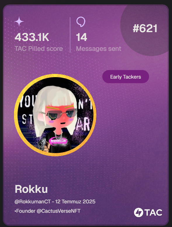 Rokku (@rokkumanct) on Twitter photo I'm TAC Pilled and eligible for the airdrop!
Stay tuned for updates on <a href="/TacBuild/">TAC (🫰,✨️)</a> and check your eligibility at checker.tac.build I'm TAC Pilled and eligible for the airdrop!
Stay tuned for updates on <a href="/TacBuild/">TAC (🫰,✨️)</a> and check your eligibility at checker.tac.build