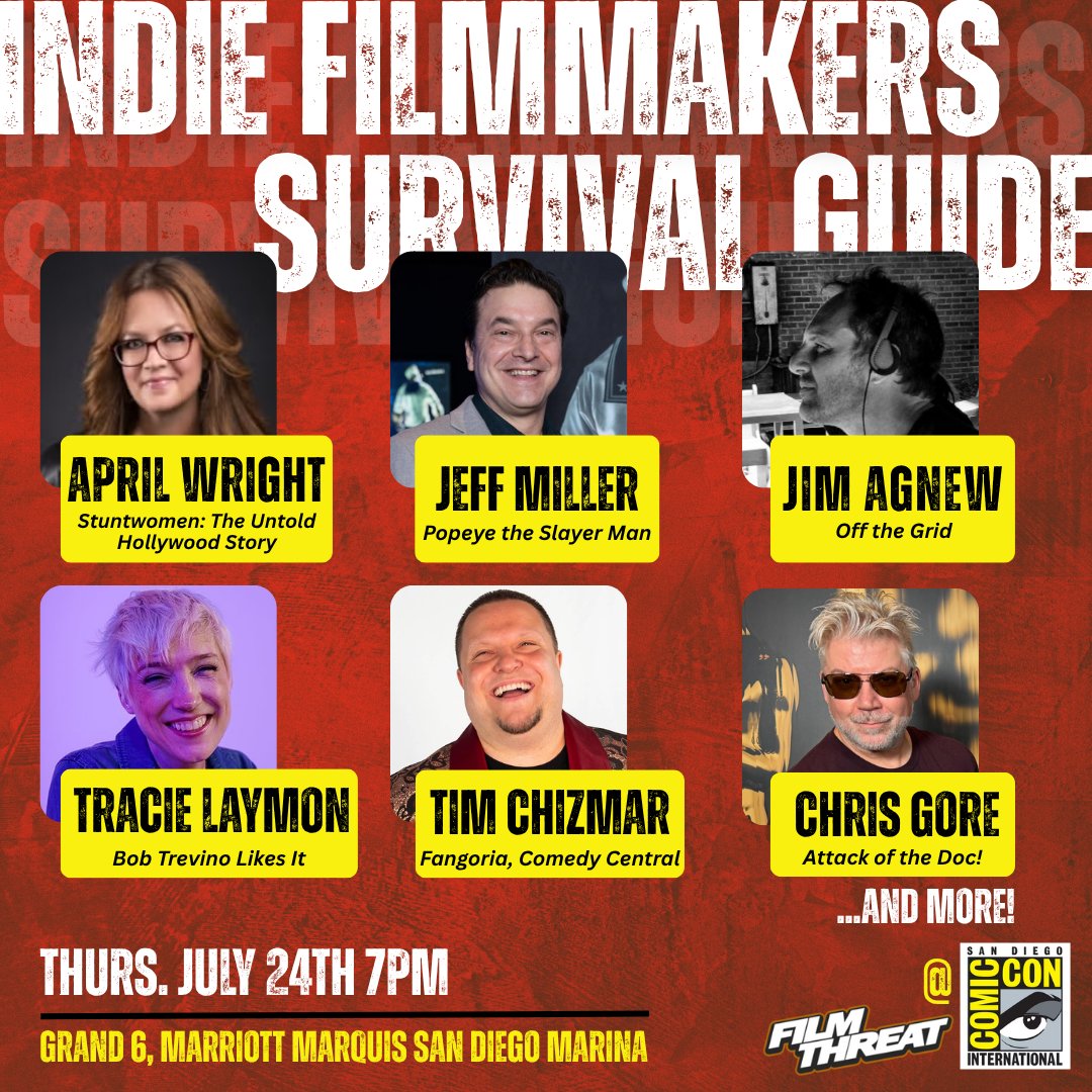 Film Threat (@filmthreat) on Twitter photo Join us at San Diego <a href="/Comic_Con/">Comic-Con International</a> on Thursday, July 24th at 7PM for an indie film panel with an all-star line-up. Writing! Fundraising! Promotion! Add to your #SDCC schedule. See you there! #FilmThreatSDCC #SDCC2025 #SanDiegoComicCon #SupportIndieFilm comiccon2025.sched.com/event/26wzE/in… Join us at San Diego <a href="/Comic_Con/">Comic-Con International</a> on Thursday, July 24th at 7PM for an indie film panel with an all-star line-up. Writing! Fundraising! Promotion! Add to your #SDCC schedule. See you there! #FilmThreatSDCC #SDCC2025 #SanDiegoComicCon #SupportIndieFilm comiccon2025.sched.com/event/26wzE/in…