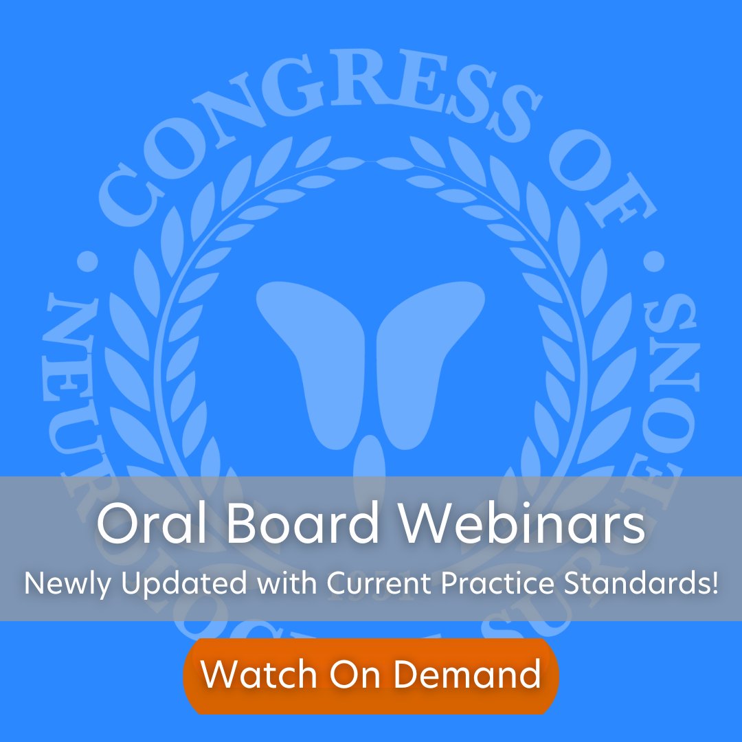 CNS_Update's tweet image. Boost your studying with the newly updated CNS Oral Board Review Webinars! Each of the seven webinars covers a subspecialty specifically designed to aid in your success on the ABNS Oral Board Exam. Watch now: bit.ly/4nKW99c
#CNSWebinars #oralboard #ABNS