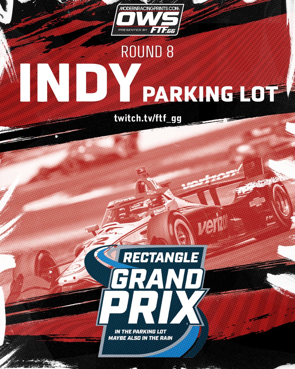 FTF_Racing's tweet image. Rain? Perhaps. @MRP_Prints Rectangle month kicks off with some racing from the parking lot in Speedway, with some potential rain in the forecast!
twitch.tv/ftf_gg - 9:15pm ET