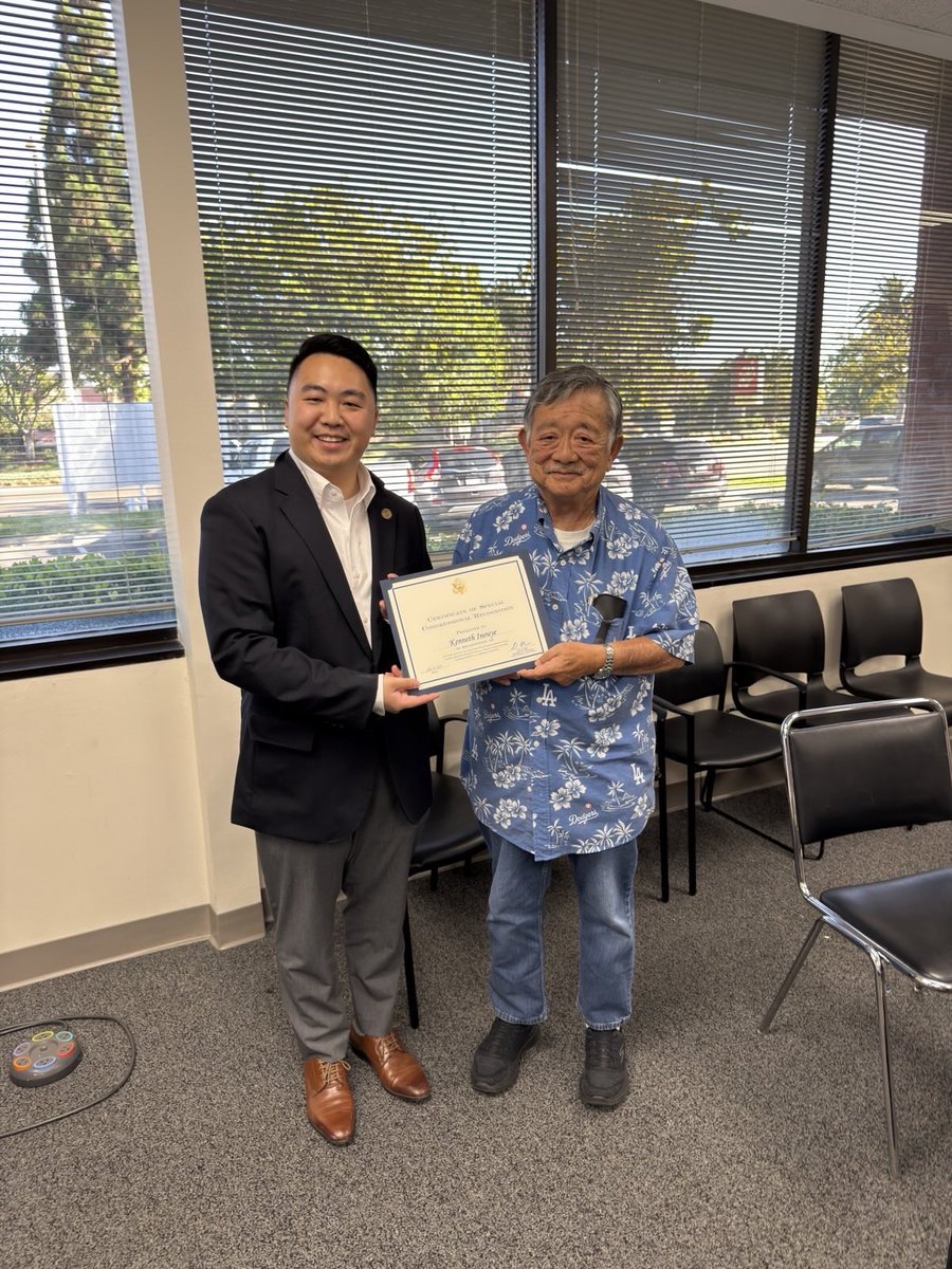CongressMin's tweet image. My team stopped by Groundswell’s (formerly OC Human Relations) Board Meeting to celebrate Kenneth Inouye’s retirement. Ken has been a pillar of our community, serving on the board for over 30 years. Thank you, Ken, for all you’ve done to help the people of the OC!