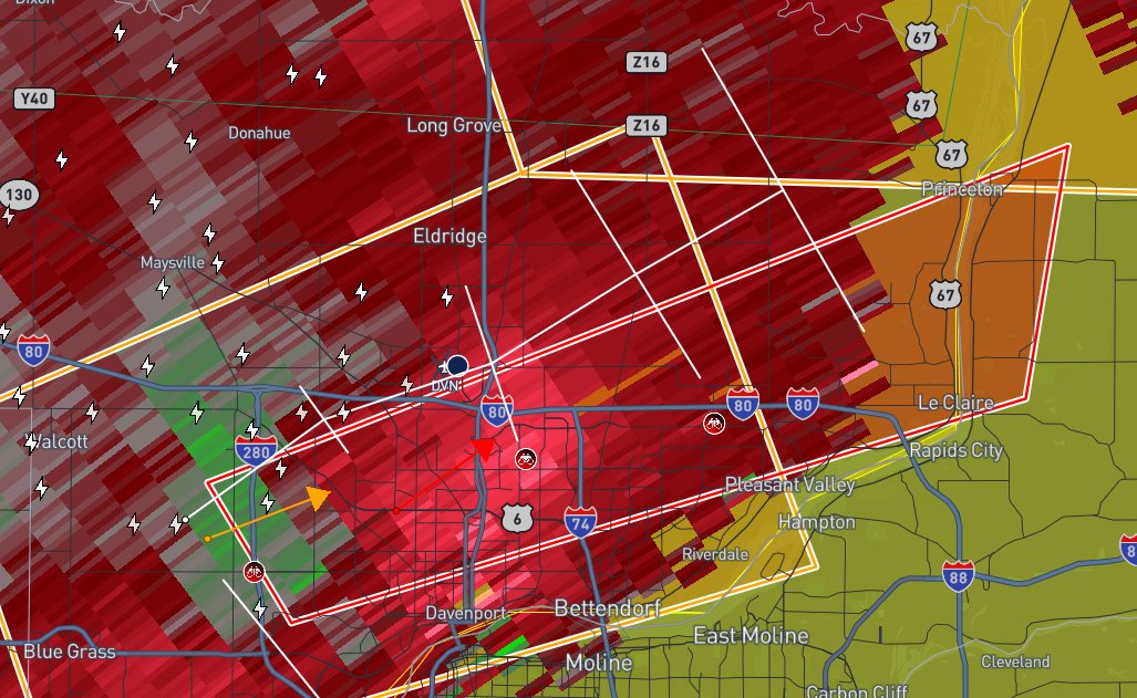 BigOlHunk's tweet photo. πͺοΈ TORNADO WARNING β Scott Co. IA & Rock Island Co. IL until 5:45 PM CDT
π¨ CONFIRMED rain-wrapped tornado over Davenport, moving NE at 30 mph
πLe Claire & Port Byron in path β TAKE COVER NOW!
#IAwx #ILwx #TornadoWarning #RainWrapped #QuadCities #wx https://t.co/mU20ZayvkM