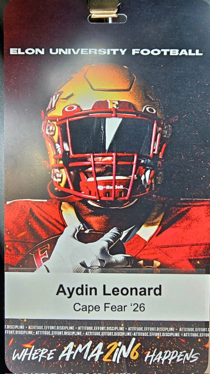 Aydin Leonard (@aydinleonard24) on Twitter photo Ready to head back to <a href="/ElonFootball/">Elon Football</a> for camp tomorrow! <a href="/CoachHarris20/">Coach Harris</a> <a href="/CVance43/">Casey Vance</a> <a href="/TonyTrisciani/">Tony Trisciani</a> <a href="/JakeThomas52/">Coach Thomas</a> <a href="/247recruiting/">247Sports Recruiting</a> <a href="/910Preps/">910Preps</a> <a href="/RecruitFayNC/">Recruit Fayetteville</a> <a href="/sixstarfootball/">Six Star Football | PLUS+</a> <a href="/cfhs_football/">CFHS Football</a> Ready to head back to <a href="/ElonFootball/">Elon Football</a> for camp tomorrow! <a href="/CoachHarris20/">Coach Harris</a> <a href="/CVance43/">Casey Vance</a> <a href="/TonyTrisciani/">Tony Trisciani</a> <a href="/JakeThomas52/">Coach Thomas</a> <a href="/247recruiting/">247Sports Recruiting</a> <a href="/910Preps/">910Preps</a> <a href="/RecruitFayNC/">Recruit Fayetteville</a> <a href="/sixstarfootball/">Six Star Football | PLUS+</a> <a href="/cfhs_football/">CFHS Football</a>