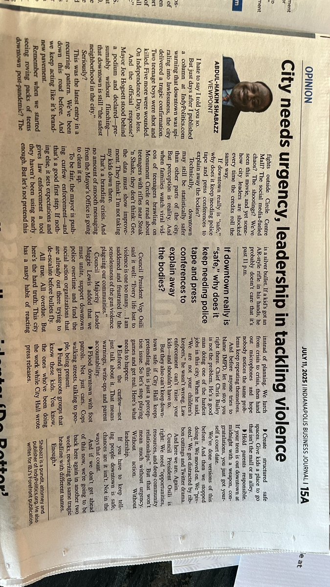 <a href="/AttyAbdul/">Abdul-Hakim Shabazz</a> <a href="/RickFOP86/">Rick Snyder</a> hit it right on the noggin in this week’s <a href="/IBJnews/">IBJ News</a>