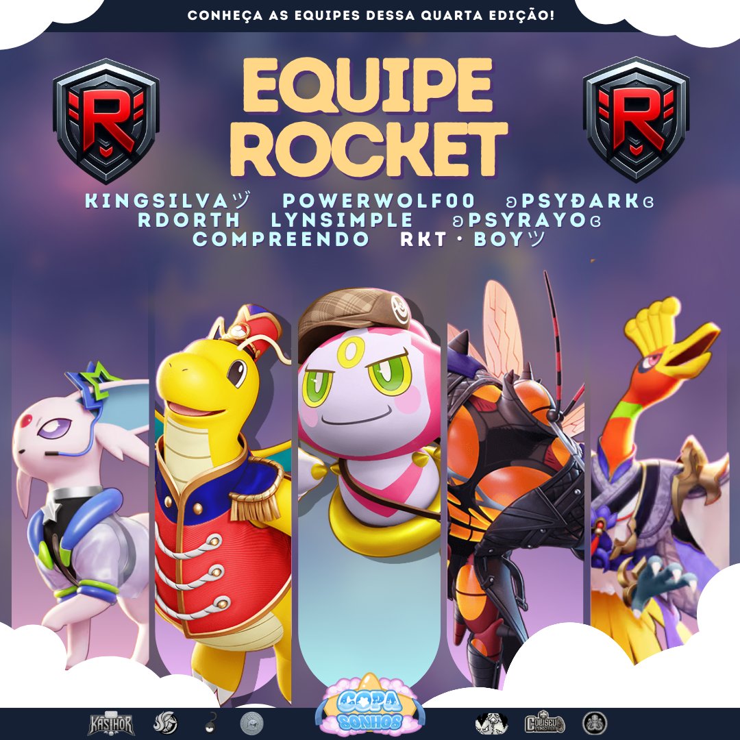 🧠🚀 Equipe Rocket – Persistência além do esperado.
Eles caem e levantam, mas nunca sem aprender. Com tática refinada e execução persistente, cada jogo é uma missão, cada vitória, uma conquista. E você? É só mais um treinador derrotado. 📈⚔️

#CopaSonhos4Edição #PokemonUNITE