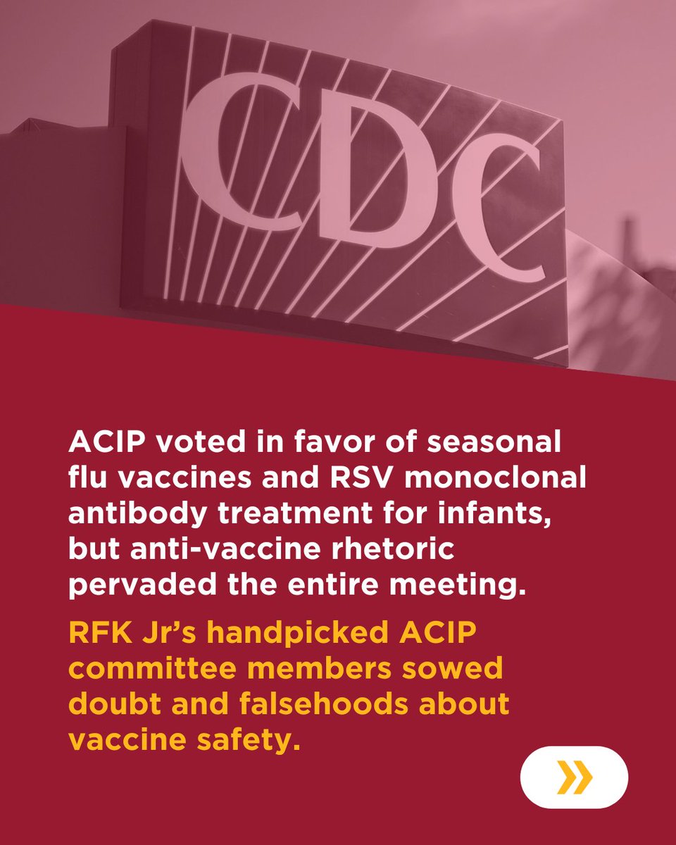 NationalNurses's tweet image. What happens when a panel of vaccine experts is replaced by anti-science critics and then gets to make decisions about the future of vaccines?
They threaten the health and safety of the public — especially our children. Listen to nurses and the science: Vaccines save lives.
