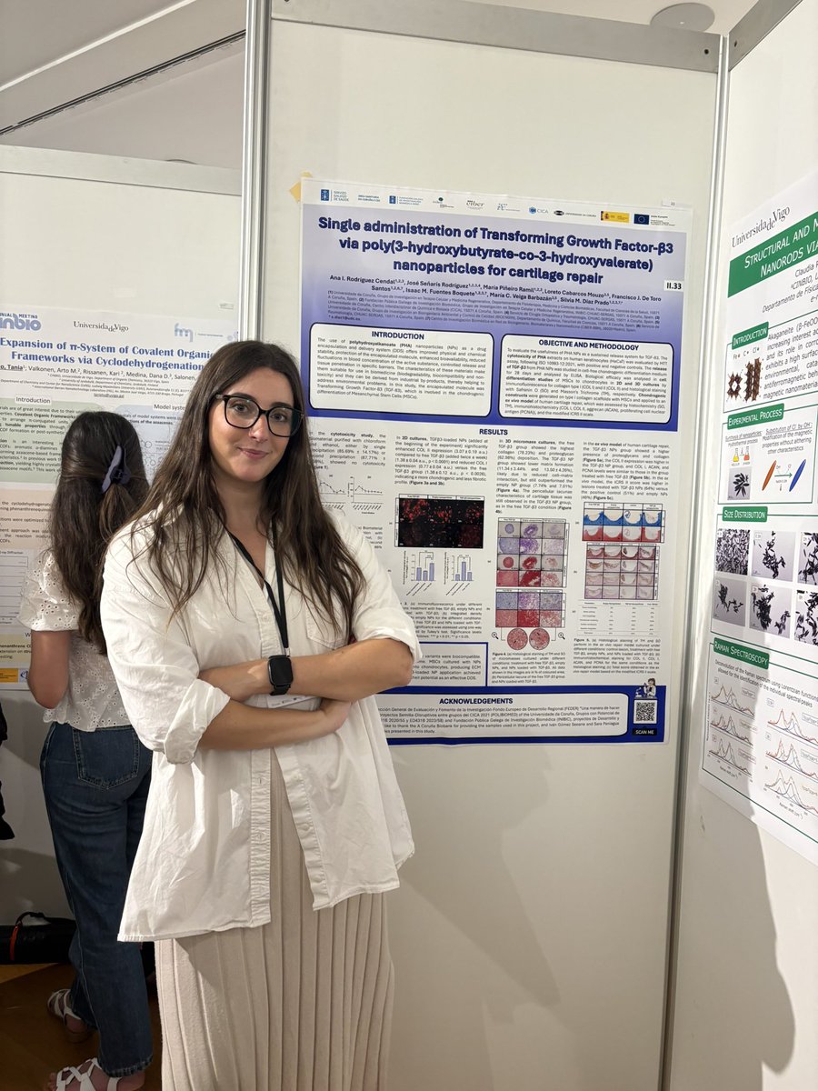AnabelCendal's tweet photo. Encantada de haber participado en el VIII Annual Meeting de @cinbio_uvigo bajo el tema “Nanotechnology &amp; Biomedicine: where science meets the future” 🔬

Gracias a la organización del evento por darme la oportunidad de presentar nuestros resultados 😊
#CINBIO #Nanotecnología https://t.co/YkMLn3yCVR