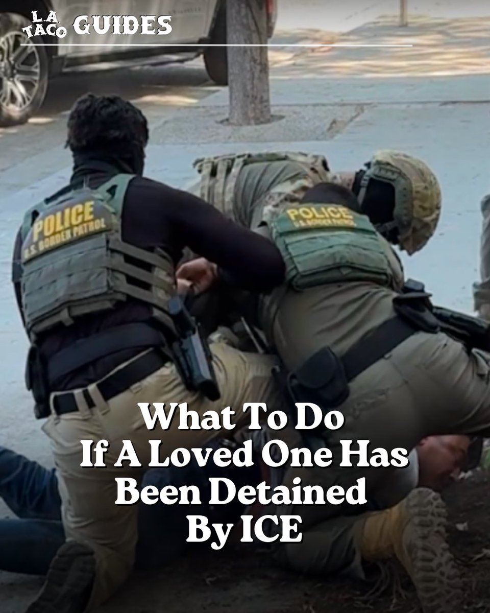 LATACO's tweet image. In the heartbreaking event that someone you know has been detained by a federal immigration agent, you&apos;ll need to know what steps to take to locate them and hopefully, get some money on their books, and hopefully be able to advocate for them.

L.A. TACO has verified the following…