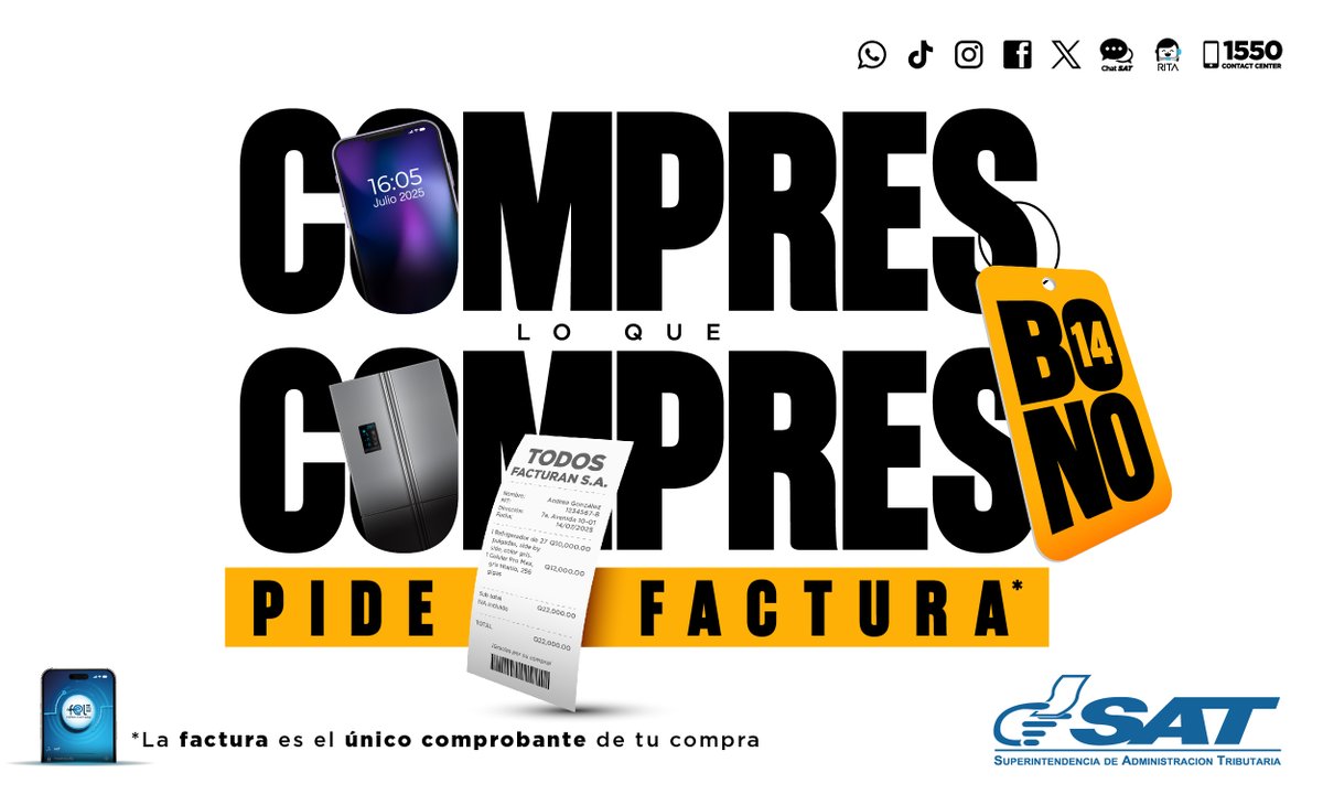 🧾👌🏼 El mejor hábito para comprar con tu Bono 14: pedir factura.
