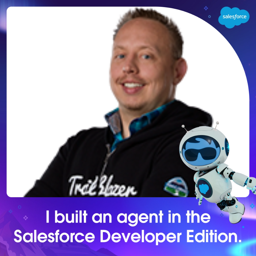 DBohrisch's tweet photo. Thank you @SalesforceMil for informing me of the new Salesforce Dev org w/ #AgentForce &amp; #DataCloud baked in 🤖 I just used it, in combination with what I learned in @Trailhead , to build my first custom agent 🎉
#BuiltWithAgentforce #AgentBlazer #AwesomeAdmins #SalesforceDevs https://t.co/y6XDMAoFZo