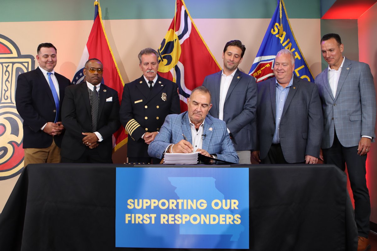 Governor Mike Kehoe (@govmikekehoe) on Twitter photo Today, we were proud to sign Senate Bill 71 at <a href="/STLFireDept/">St. Louis Fire Dept</a>, establishing the Public Safety Recruitment and Retention Act to deliver support for first responders and their families through education incentives.
Missouri’s public safety professionals dedicate their lives to Today, we were proud to sign Senate Bill 71 at <a href="/STLFireDept/">St. Louis Fire Dept</a>, establishing the Public Safety Recruitment and Retention Act to deliver support for first responders and their families through education incentives.
Missouri’s public safety professionals dedicate their lives to
