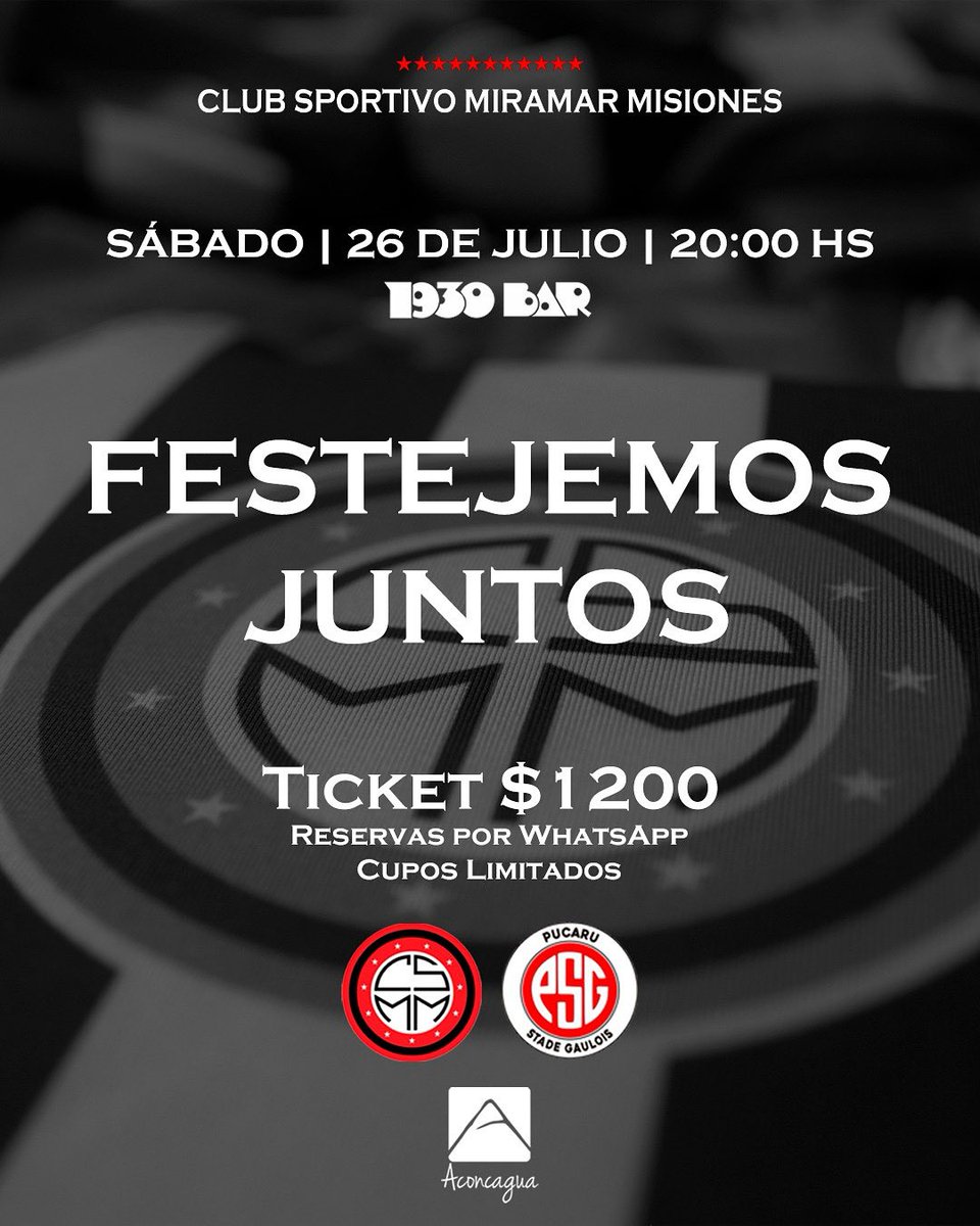 Club Sp. Miramar Misiones (@miramaroficial) on Twitter photo ๐๐๐ฆ๐ง๐๐๐๐ ๐ข๐ฆ ๐๐จ๐ก๐ง๐ข๐ฆ.
Celebramos nuestra instituciรณn e iniciamos el camino junto a PSG.
Reservรก tu ticket por WhatsApp al
098 384 570. Cupos limitados.
โญ๏ธ Para los socios al dรญa regalaremos carnรฉ de socio, para esto deben enviar foto al 098 384 570. ๐๐๐ฆ๐ง๐๐๐๐ ๐ข๐ฆ ๐๐จ๐ก๐ง๐ข๐ฆ.
Celebramos nuestra instituciรณn e iniciamos el camino junto a PSG.
Reservรก tu ticket por WhatsApp al
098 384 570. Cupos limitados.
โญ๏ธ Para los socios al dรญa regalaremos carnรฉ de socio, para esto deben enviar foto al 098 384 570.