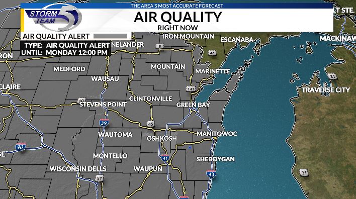 NEW: An Air Quality Alert has been issued all the way through Monday at 12pm as our next system will likely bring in unhealthy levels of wildfire smoke.