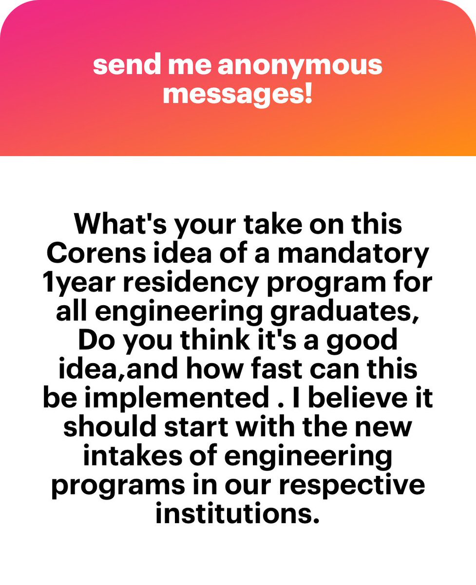 I have always been of the opinion that COREN should adopt the Medical or Law professions where graduates only become able for practice only when they are fully certified not after some experience. That’s how most Engineers fail to become fully registered because most of them find