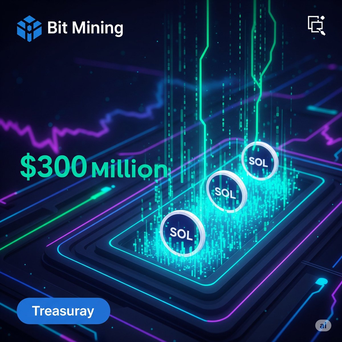 TheCyberBull's tweet photo. 💰 BIT Mining's SOL Treasury Boost! Seeking $300M in SOL to bolster its treasury—a stealthy accumulation strategy underway. 🤫 #BITMining #Solana #SOL #CryptoAccumulation #Blockchain @RugRadio https://t.co/slIvnee6gX