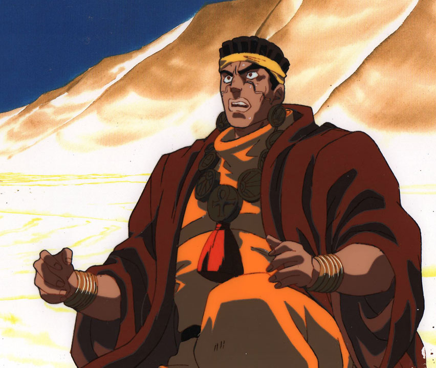 Original animation art from the 1993 JoJo’s Bizarre Adventure OVA!

This one-of-a-kind production cel features Avdol during his desperate attempt to save Polnareff from N’Doul’s deadly Stand, Geb. An iconic moment from Episode 9.

Now on eBay:
🛒 ebay.com/str/souloftokyo