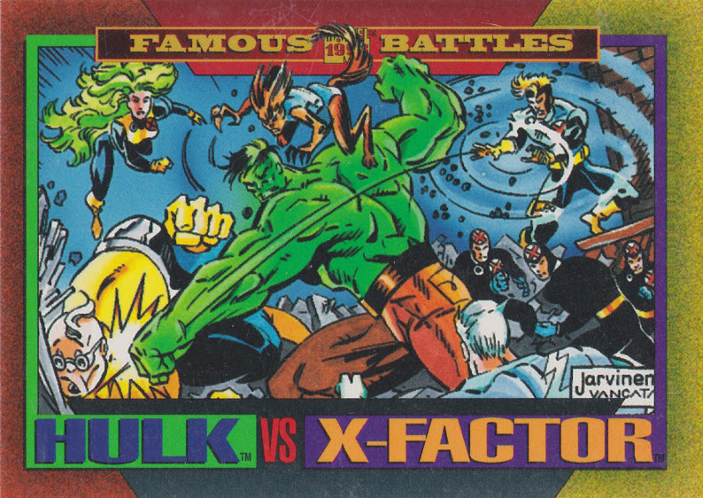 AustinGorton's tweet image. Card 179: Hulk vs. X-Factor

Another very recent "famous" battle, but overall a solid card. The Hulk pile-on is good, as is Guido gettting socked in the jaw. 

#TradingCardADay #MU4 #FamousBattles #Hulk #XFactor #XMen📷