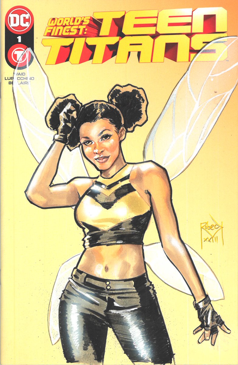 JasPosey's tweet image. My acquisition of Bumblebee sketch cover by Thaddeus Robeck cafurl.com/?i=31906 #ThaddeusRobeck #artpurchase #sketchcover #Bumblebee #KarenBeecherDuncan #KarenBeecher #TeenTitans #DoomPatrol #TeenTitansart #DoomPatrolart #DCComics #comicart #DCSuperheroes #superhero