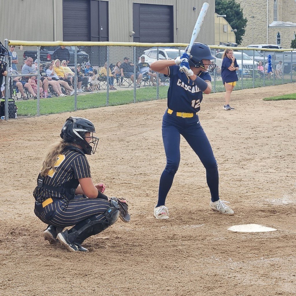 Cascade softball advances to the regional final on Monday at 7pm with a 4-1 win over Maquoketa Valley. Cougars play the winner of Beckman Catholic-North Butler. Good luck, ladies! #ighsau