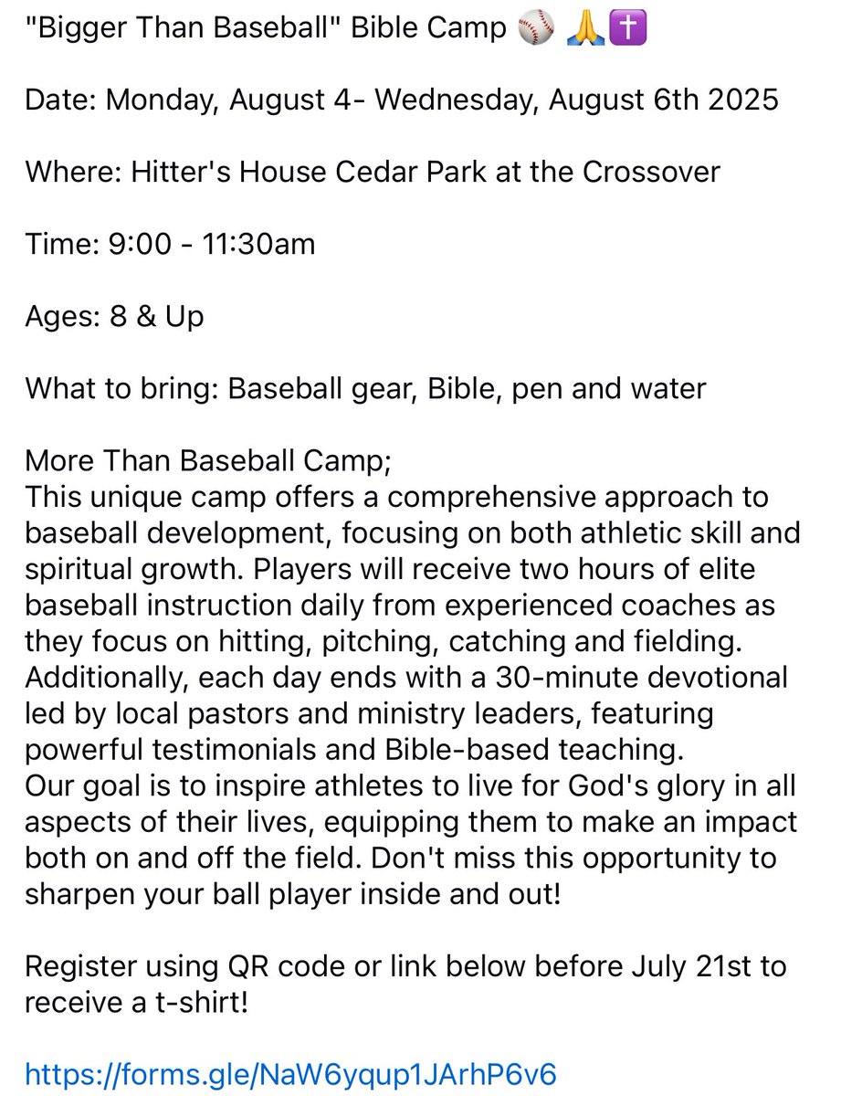 TXTwelveCapCity's tweet photo. We’ve partnered with local Pastors on a unique Camp opportunity. Don’t miss Baseball/Bible camp! Register below. 
Transformational >Transactional. Bigger than baseball. 🙏🏼⚾️

https://t.co/HEUax9nQuu https://t.co/QdNoifmILq