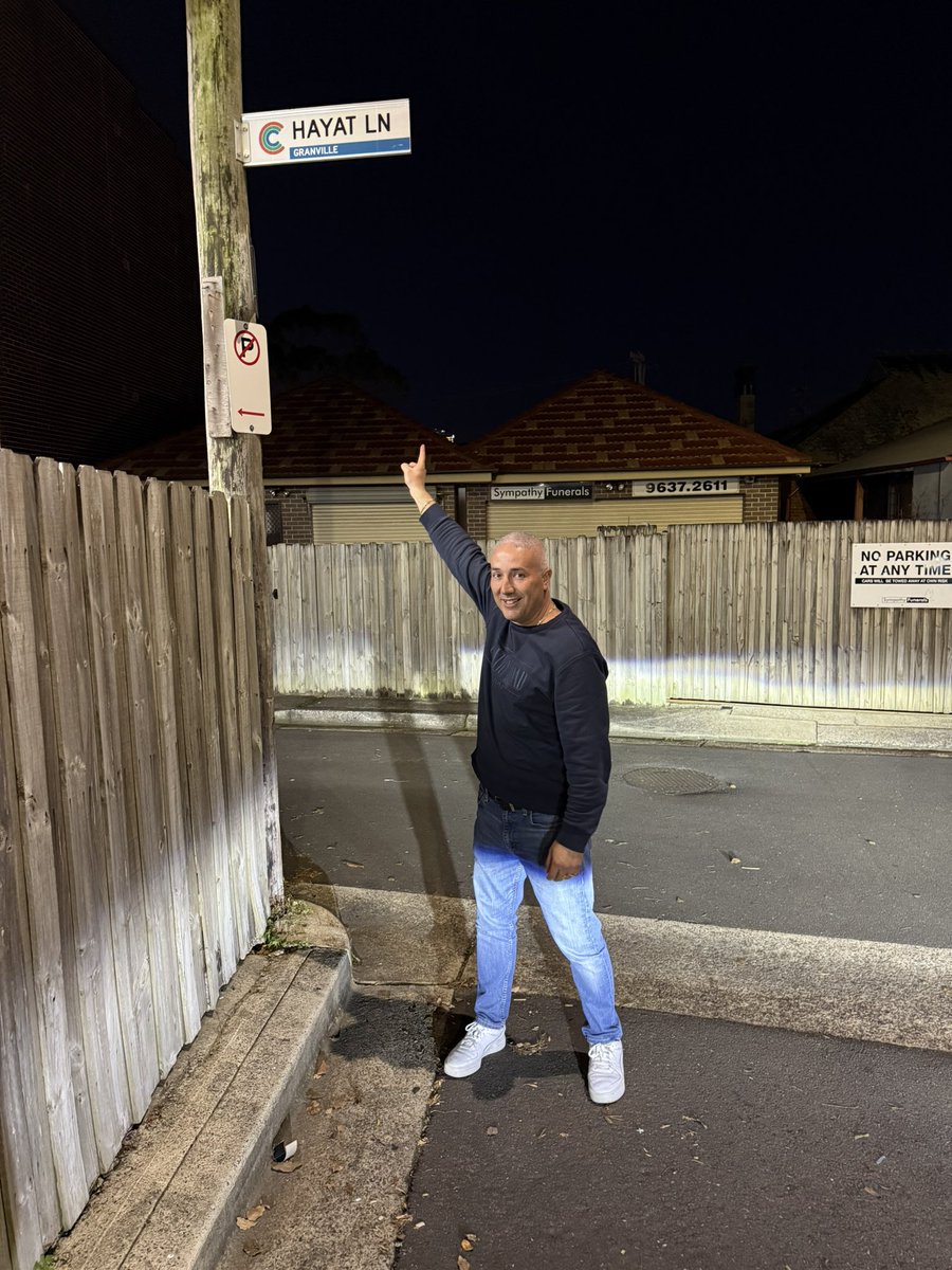 ChristouSteve's tweet image. On the 17th of May 2023 I bought forward a motion to Council that we name an unnamed lane behind Jamieson Street Granville after the late Frances Hayat.
Frances was a long time local resident and owner of Sympathy Funerals Granville.
Her charitable exploits were well known and…