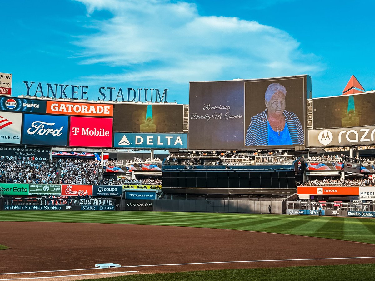 Tonight, we held a moment of silence for Dorothy “Dot” Connors, the grandmother of former Yankees Captain Derek Jeter, who passed away on Monday 💙

Dot will be remembered most for her love of her family and deep devotion to her faith. Derek and his sister Sharlee would spend