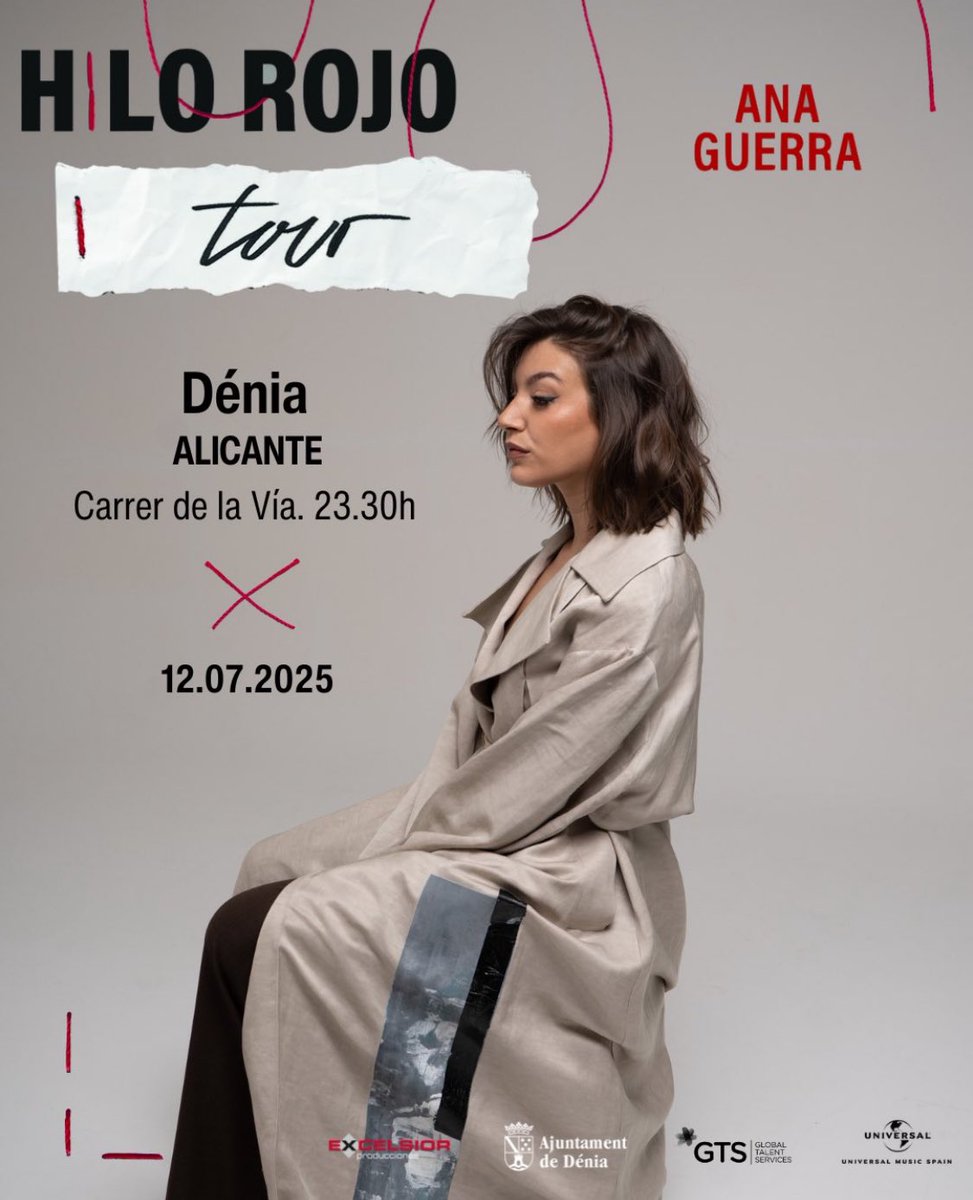 NewsAnaG's tweet image. ¿Os habéis quedado con mas ganas de Ana Guerra? 🔥

Mañana @anaguerra hace parada con su gira ‘Hilo Tojo Tour’ en Dénia, Alicante, para darlo todo! 

No te lo pierdas a las 23.30h en Carrer de la Vía ❤️‍🔥

#tcmsfinal
