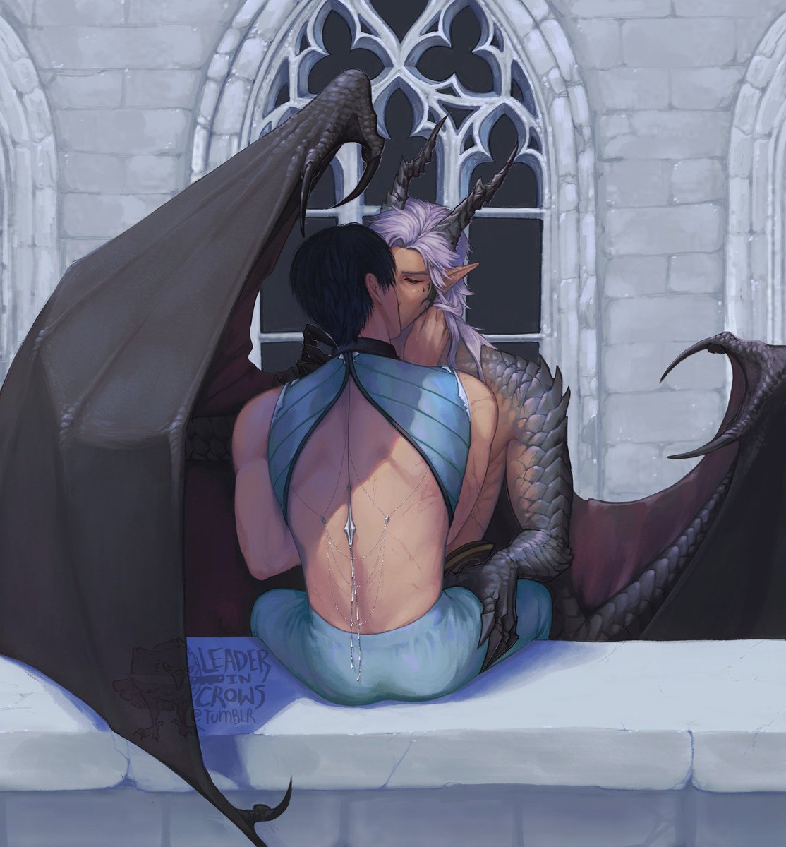 Shielding him from his God's harsh gaze