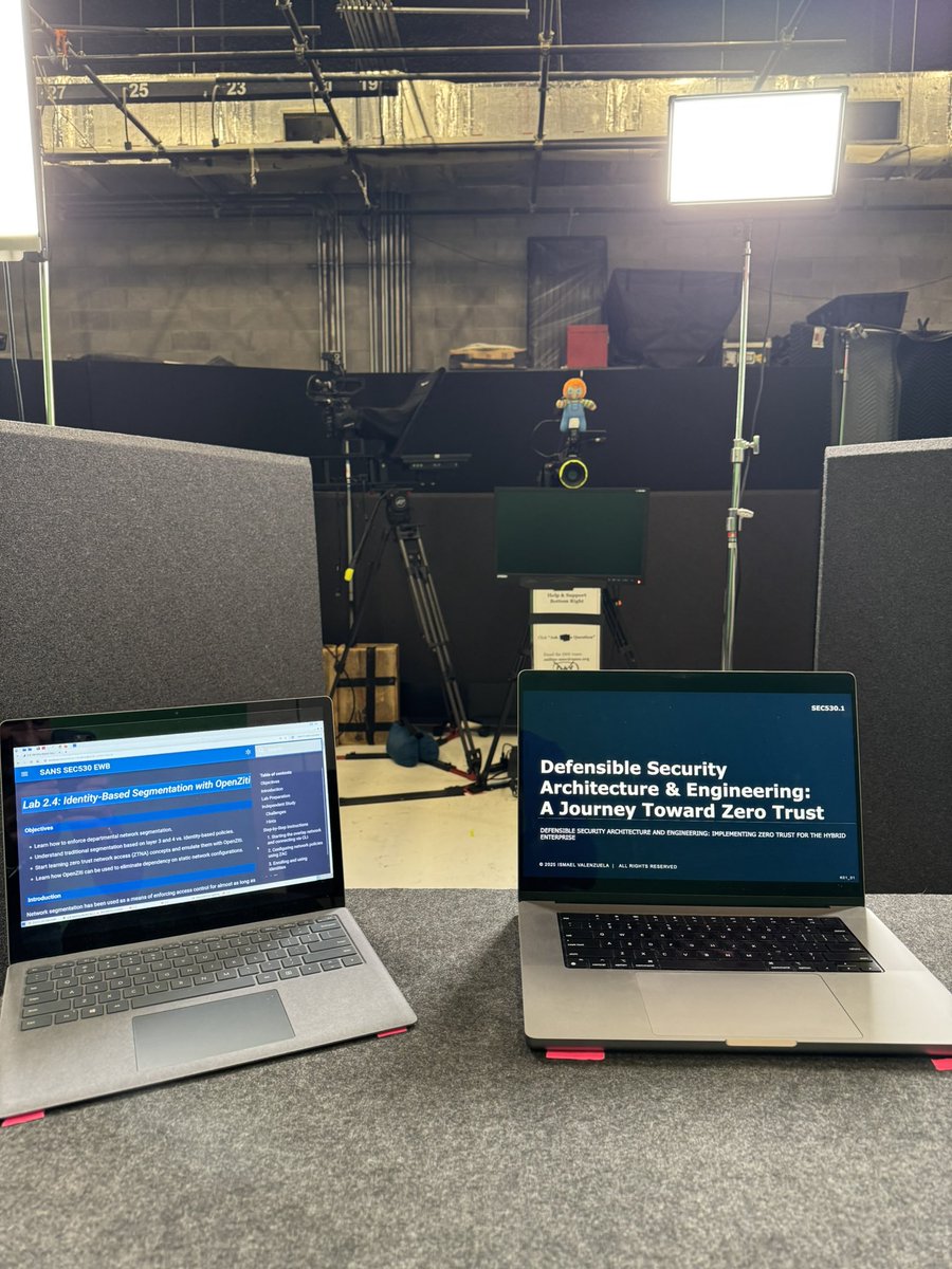 aboutsecurity's tweet photo. Something new was cooking at the @SANSInstitute studios in #Nashville this week.
Stay tuned for “updates” 👀🎬
#SEC530 #GDSA #AllAroundDefender #BlueTeam #DefensibleSecurityArchitecture #ZeroTrust #CyberDefense #TyrellCorp #BladeRunner @SANSEMEA @SANSDefense https://t.co/5XNFooUIvm