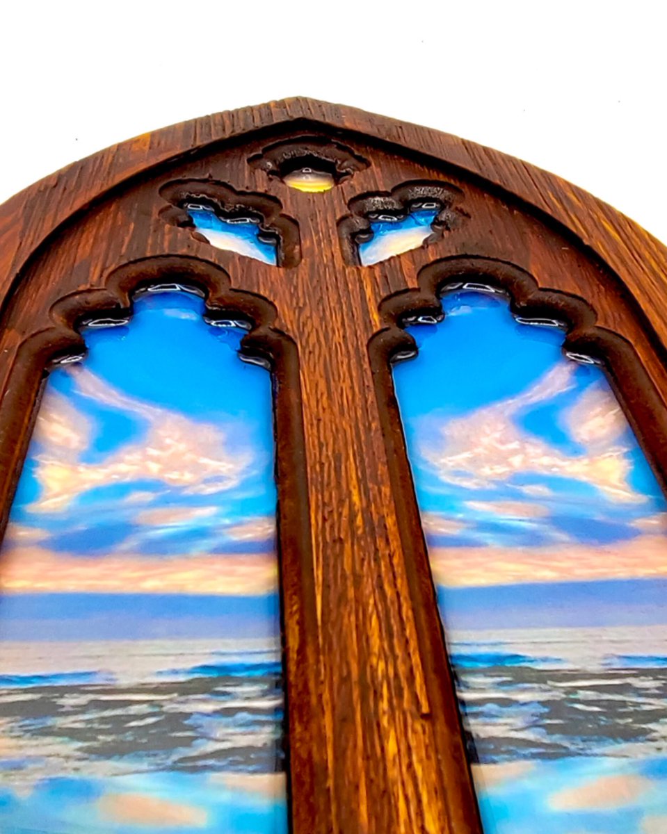 Available now - Cathedral #8

15.75” x 7.5” x 1” - wood, paint, original photographic print [sunset on the beach], collage, ink, resin 

#art #forsale #mixedmedia #mixedmediaart #photography #collage #geometry #nature #sunset #beach #ocean #wood