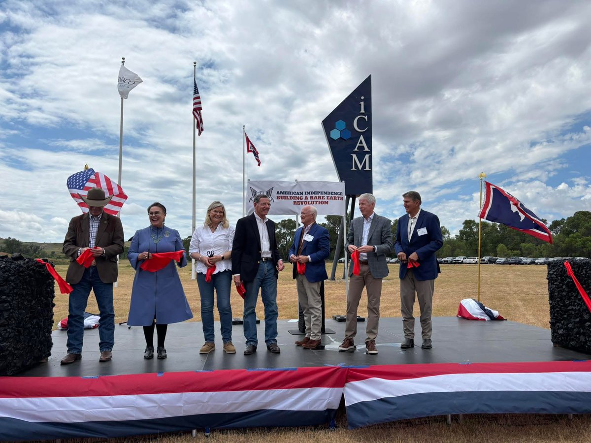 RepHageman's tweet image. I was proud to attend the ribbon-cutting ceremony for the Brook Mine Rare Earth Project with Ramaco.
This historic milestone marks a major step in securing American energy independence and unlocking Wyoming’s vast mineral potential. Let’s keep powering the future right here at…