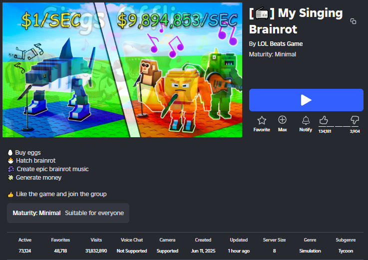Roblox is defiantly cooked