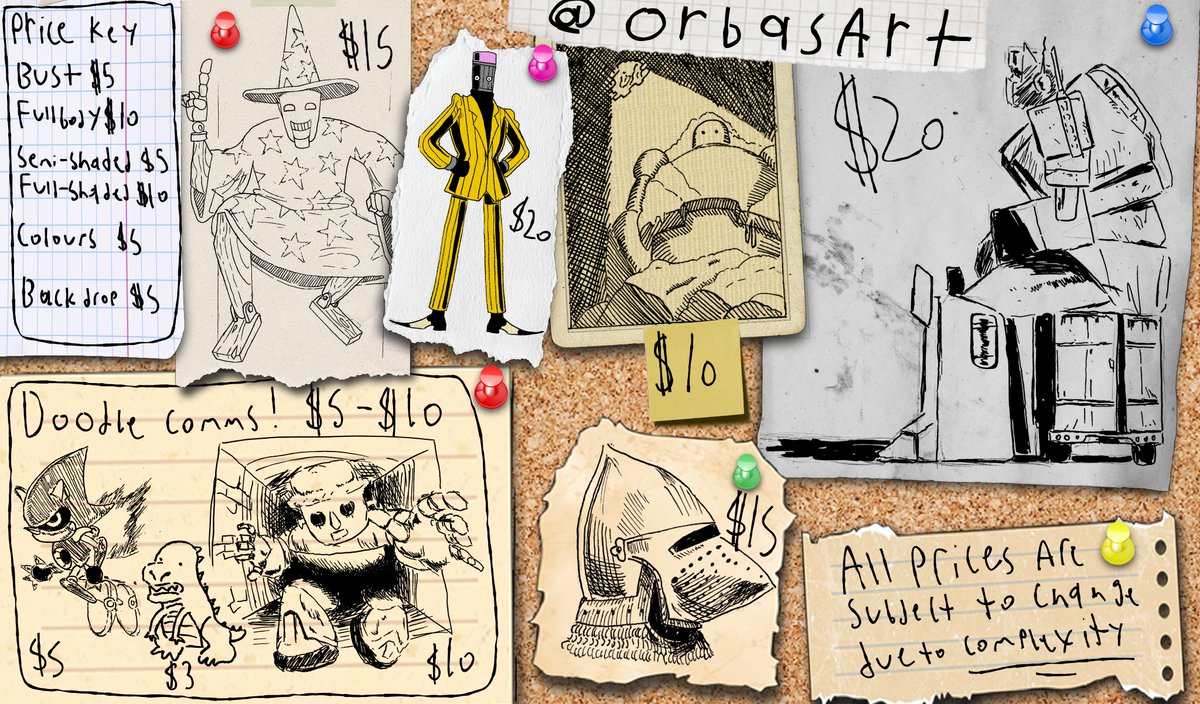 Orbasart's tweet image. minor comm sheet I have for all 7 of my investors.