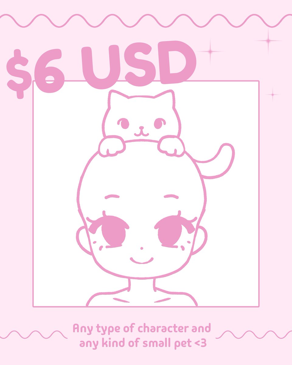 ✨ YCH – $6 USD ✨

I made this cute little YCH and it’ll be available at this price for two weeks only 💖

🐾 Any kind of character and small pet is welcome!

DM me or check my VGen if you're interested 💌

#ychcommission #icon