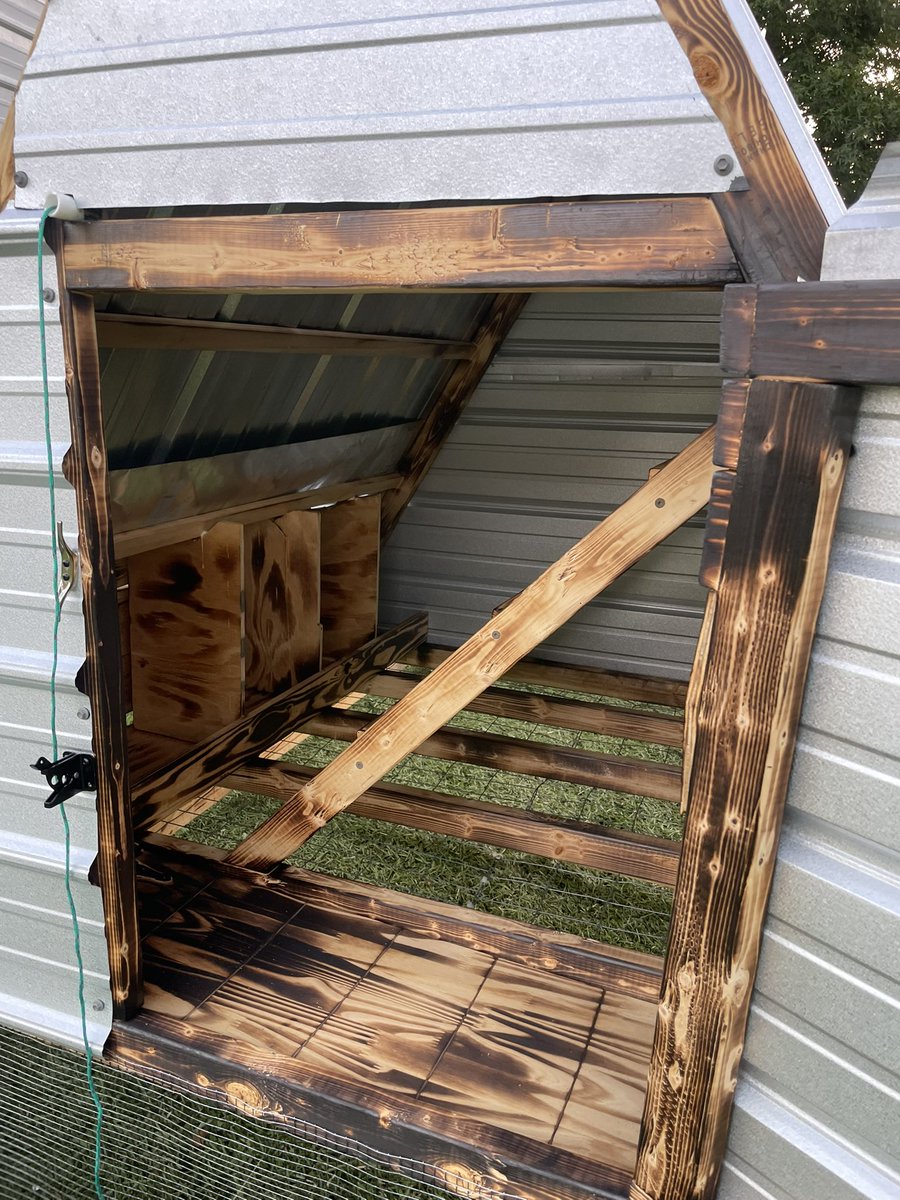 GrumpyTSgt's tweet photo. @Oilfield_Rando I went with a mobile chicken tractor. Took two months to build while finishing school and my son’s baseball season. Chickens arrive next week. https://t.co/hBPfm9OAbi