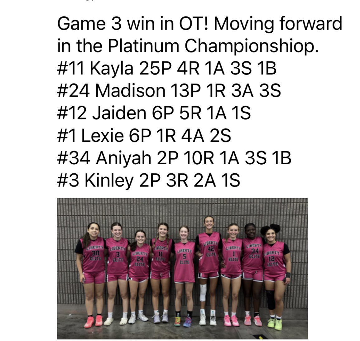 Kayla Rivard ‘26 (@kayla_rivard) on Twitter photo 3-0 <a href="/TFNsRun4Roses/">TFN's Run 4 Roses</a> come check us out <a href="/LibertyElite17U/">Liberty Elite 17U</a> tomorrow! 12:35, court 56. <a href="/Coach_SFowler/">Sarah Fowler</a> <a href="/CoachRideoutMBU/">Brad Rideout</a> <a href="/Darius_CoachD/">Darius Jennings</a> <a href="/CoachLanpher/">Steve Lanpher</a> <a href="/LUCoachBlood/">Andy Bloodworth</a> <a href="/Bdrew_15/">BRITTANY DREW</a> <a href="/_WoodsWay/">Nicole Woods</a> <a href="/CoachCluesman/">Coach Jamie Cluesman</a> <a href="/coachtaymiller/">Coach Taylor Miller</a> <a href="/CoachEileenVH/">Eileen Van Horn</a> <a href="/EH_CoachD/">Jaclyn Dickens</a> <a href="/_CoachAsh_/">Gage Ash</a> <a href="/CoachLandis386/">Landis McCoy</a> 3-0 <a href="/TFNsRun4Roses/">TFN's Run 4 Roses</a> come check us out <a href="/LibertyElite17U/">Liberty Elite 17U</a> tomorrow! 12:35, court 56. <a href="/Coach_SFowler/">Sarah Fowler</a> <a href="/CoachRideoutMBU/">Brad Rideout</a> <a href="/Darius_CoachD/">Darius Jennings</a> <a href="/CoachLanpher/">Steve Lanpher</a> <a href="/LUCoachBlood/">Andy Bloodworth</a> <a href="/Bdrew_15/">BRITTANY DREW</a> <a href="/_WoodsWay/">Nicole Woods</a> <a href="/CoachCluesman/">Coach Jamie Cluesman</a> <a href="/coachtaymiller/">Coach Taylor Miller</a> <a href="/CoachEileenVH/">Eileen Van Horn</a> <a href="/EH_CoachD/">Jaclyn Dickens</a> <a href="/_CoachAsh_/">Gage Ash</a> <a href="/CoachLandis386/">Landis McCoy</a>