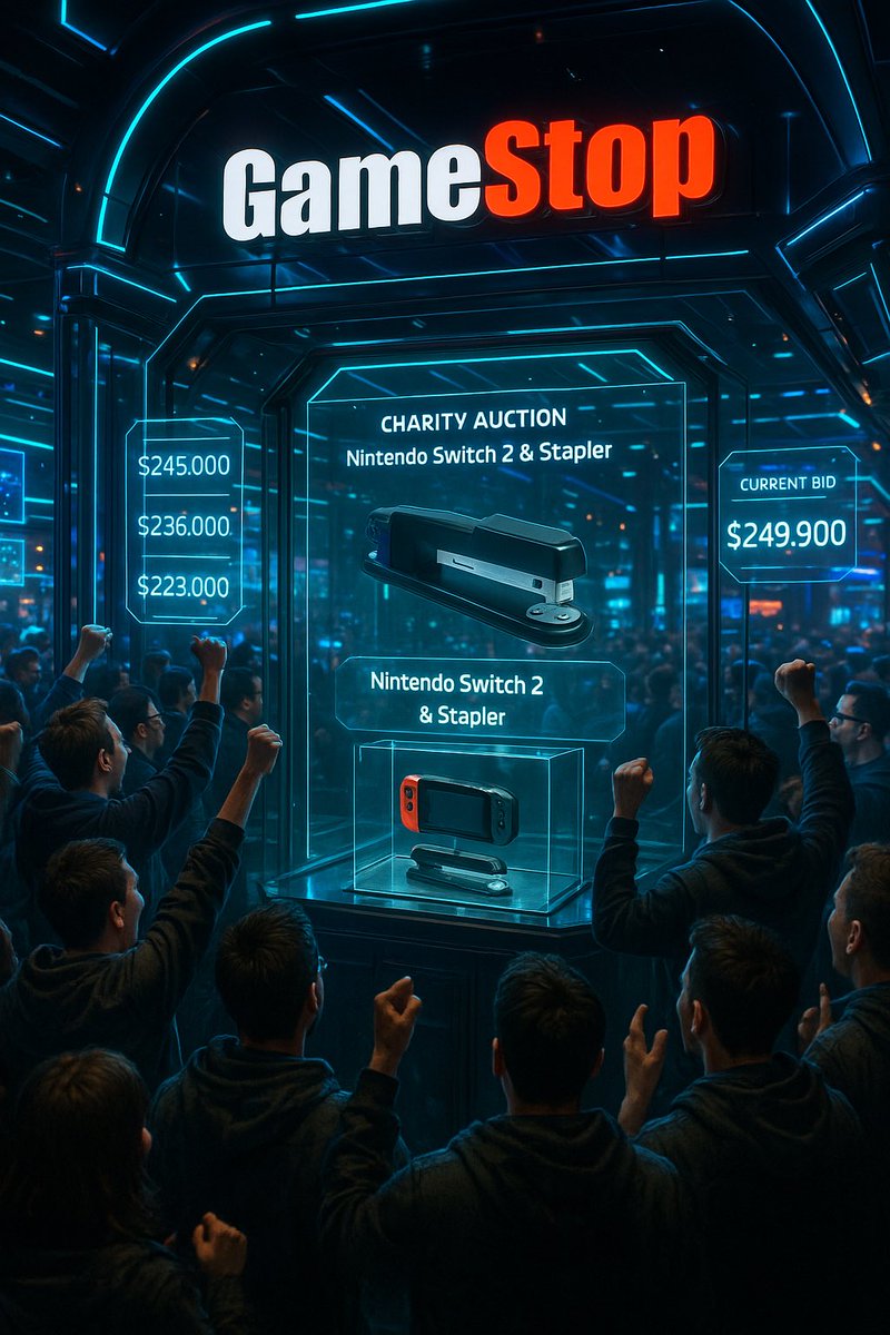 🚨 $249,900 for a stapler?!

GameStop accidentally stapled through a 

Nintendo Switch 2 at launch.

So what did they do?

They authenticated the stapler, repaired the Switch, framed the original staple, got the CEO to sign it, and launched a charity auction…

Now it’s