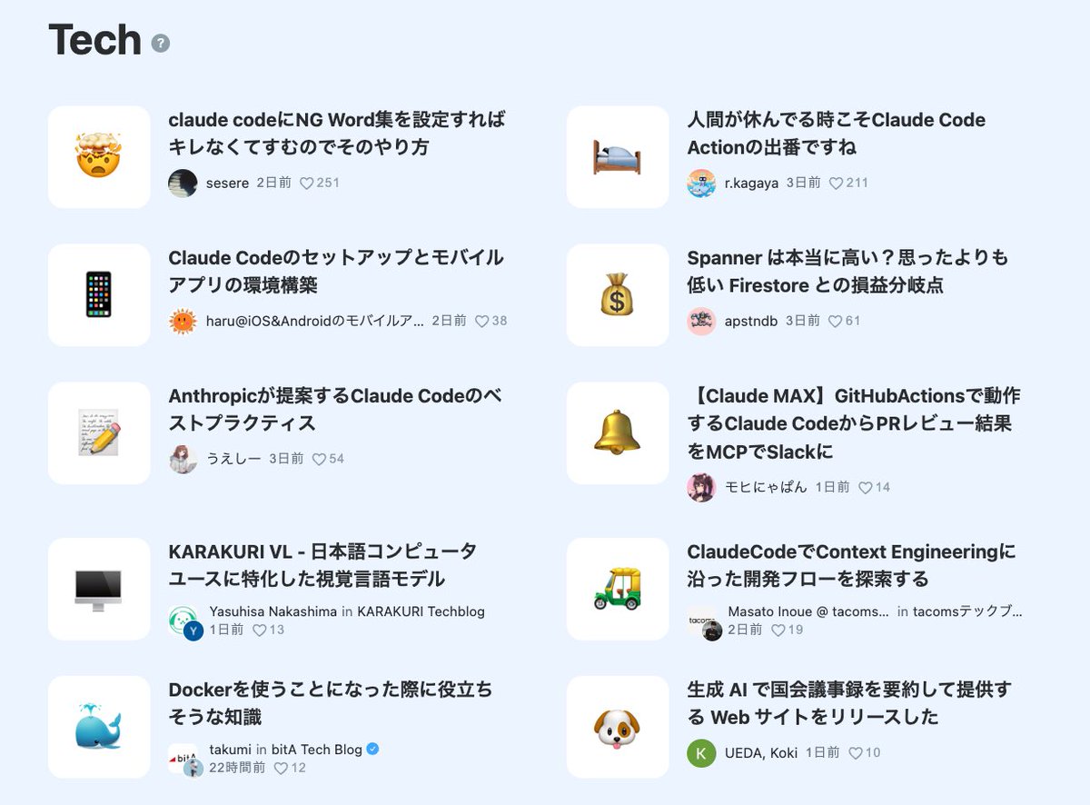 WebEngrChild's tweet image. Zennもトレンドが全部生成AI系になってしまったな。プログラミングやネットワーク、サーバー、アルゴリズムとか本来エンジニアとして知るべき技術情報が一気に減りましたね。生成AIの使い方を理解したところで技術力は1mmも高まらないからなー。注力すべきポイントを履き違えないようにしなければ。
