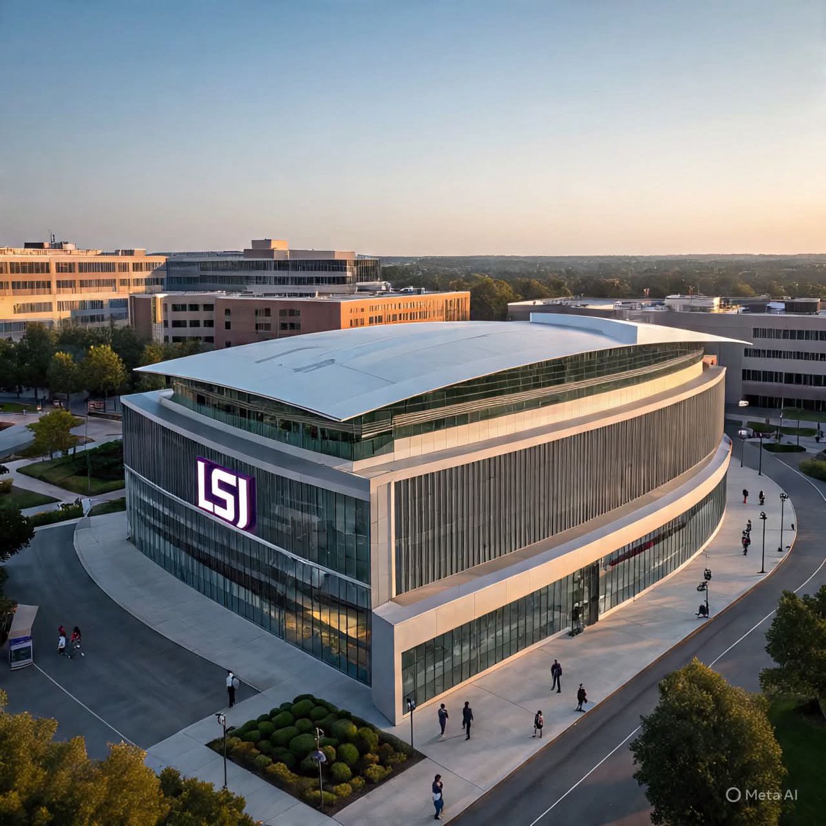 Hildy689's tweet photo. @walexander @Sheadixon @theadvocatebr @PatSloanTurner These renderings are atrocious. Meta generated a better looking arena and that’s even misspelling LSU. 😂 https://t.co/s5k92QlyAp