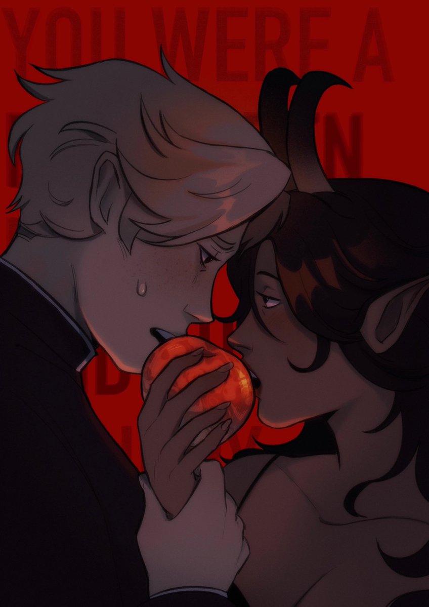 mlyashka's tweet image. one of them may or may not be an eldritch demonic entity and it’s not the one with horns. ocs (mine’s the one in the right) #oc